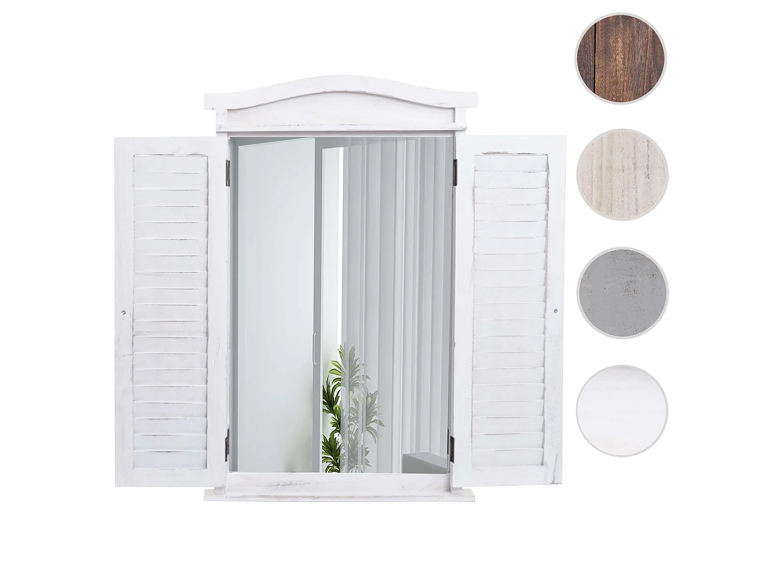 Lustro ścienne z żaluzjami,  shabby white