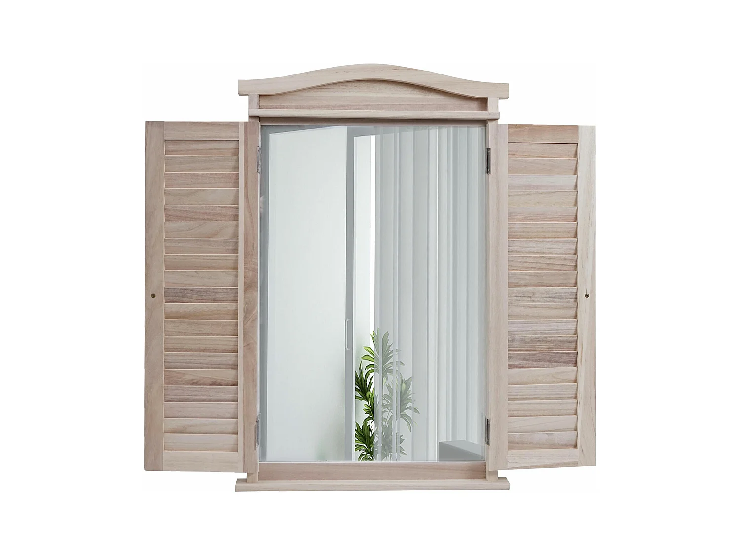 Wandspiegel met luiken,  shabby natuurlijke kleur