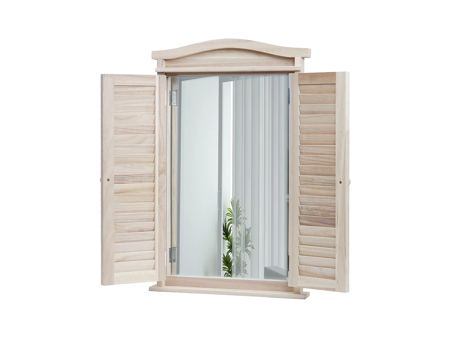 Wandspiegel met luiken,  shabby natuurlijke kleur