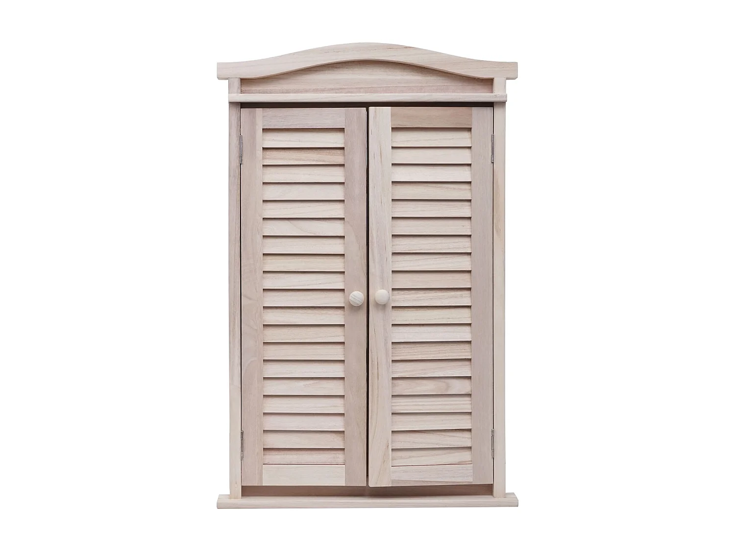 Wandspiegel mit Fensterläden, Shabby naturfarben