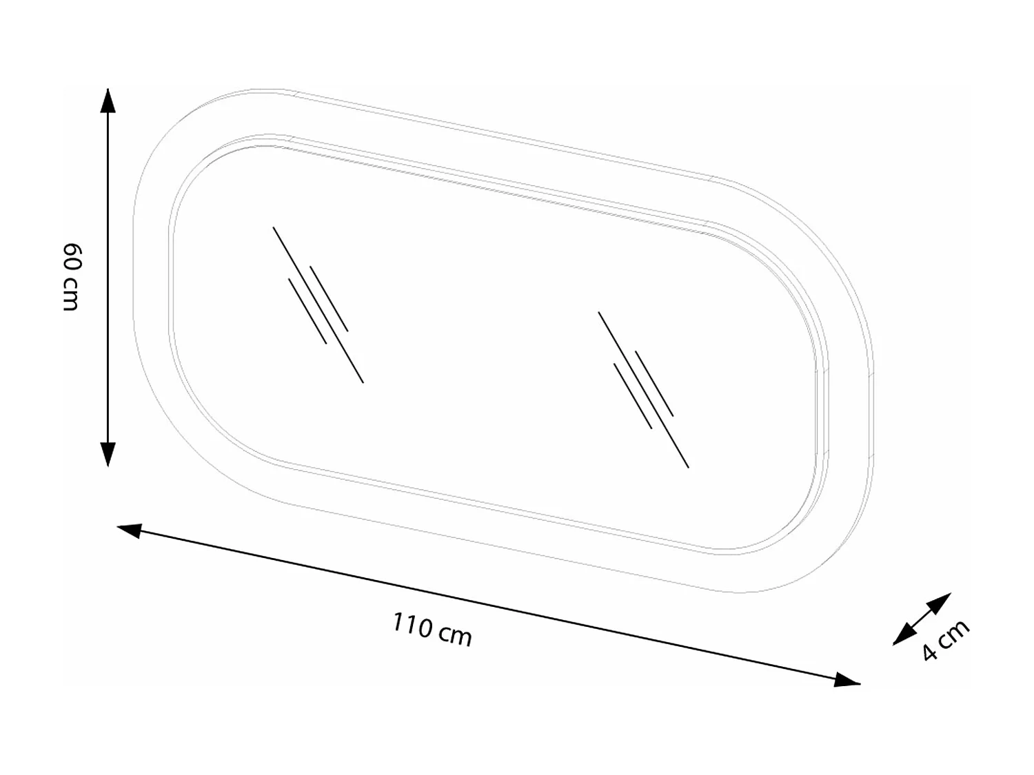WANDSPIEGEL Limbo Eiche Artisan 110 / 4 / 60cm