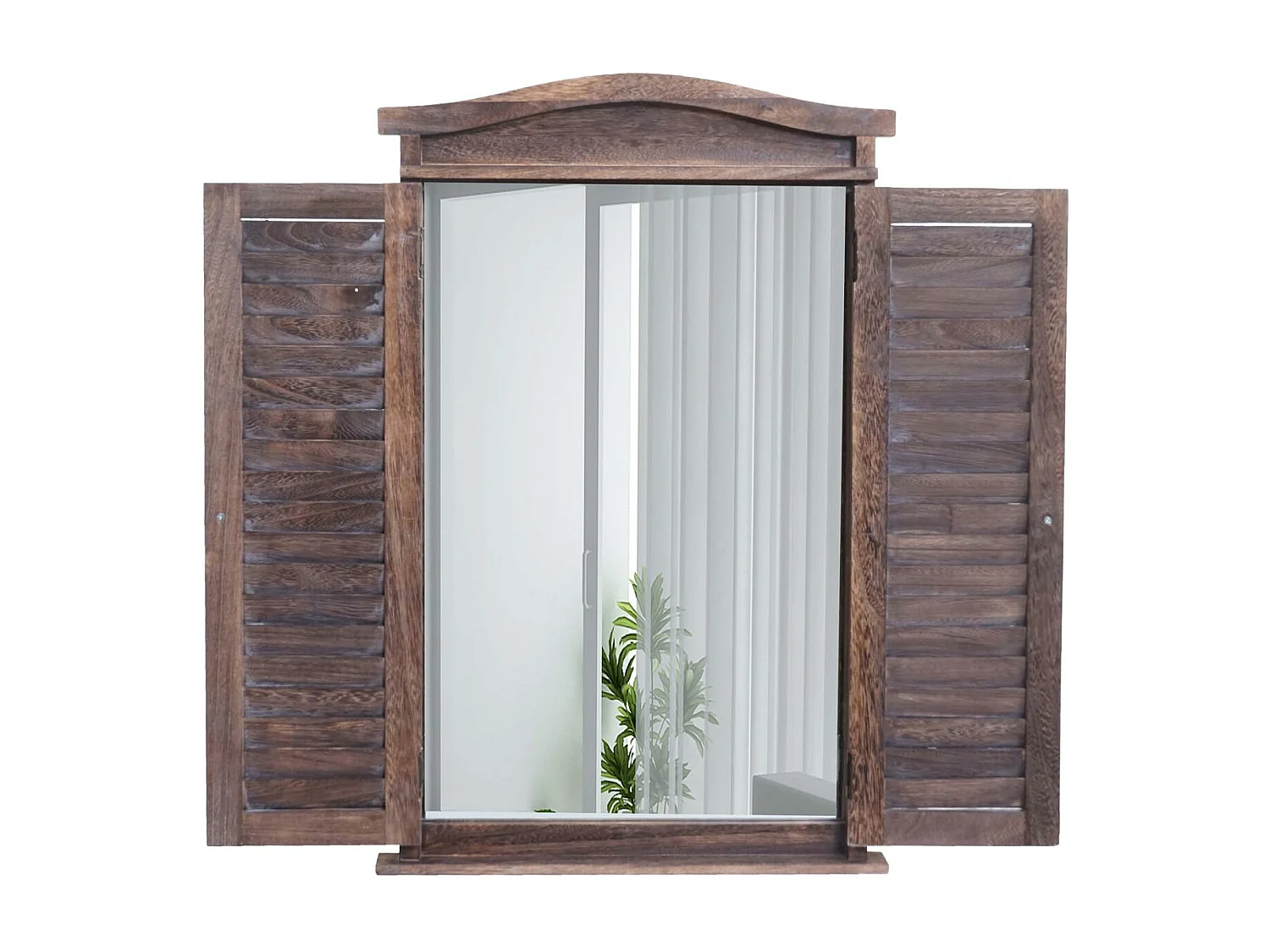 Wandspiegel met luiken,  shabby brown