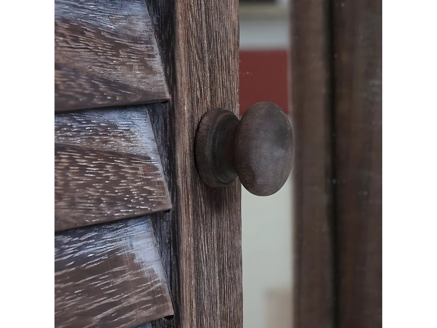 Wandspiegel met luiken,  shabby brown