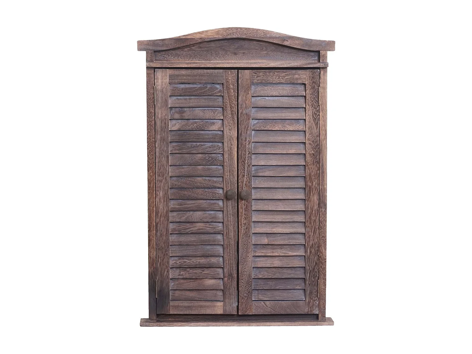 Wandspiegel mit Fensterläden, Shabby braun