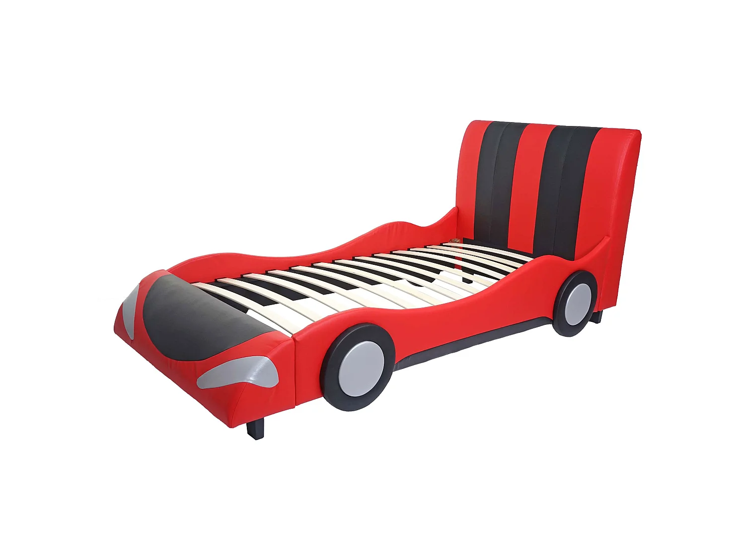 Łóżko MCW-E14 Auto,  czarno-czerwone