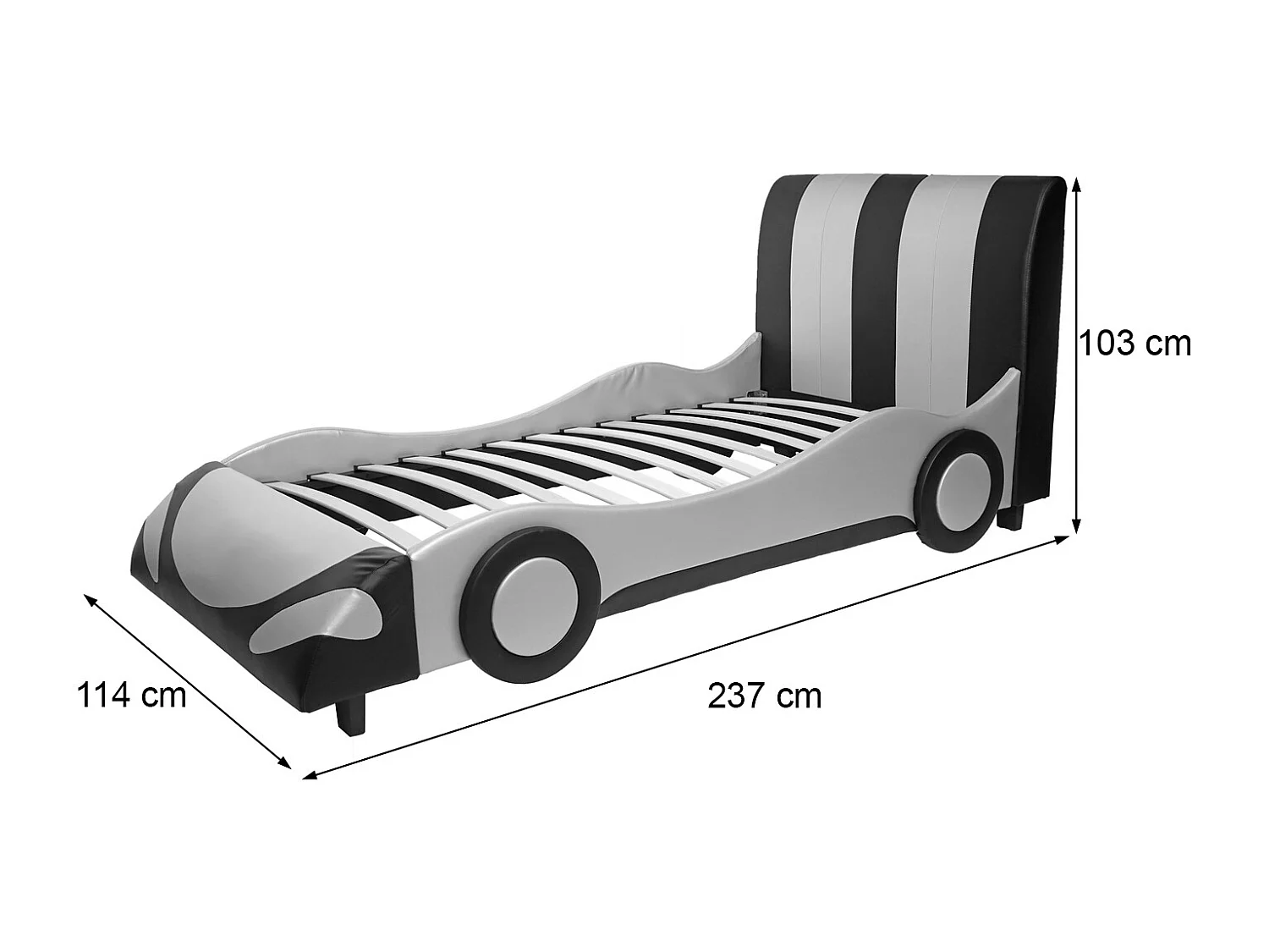 Bett MCW-E14 Auto, Schwarz-silber