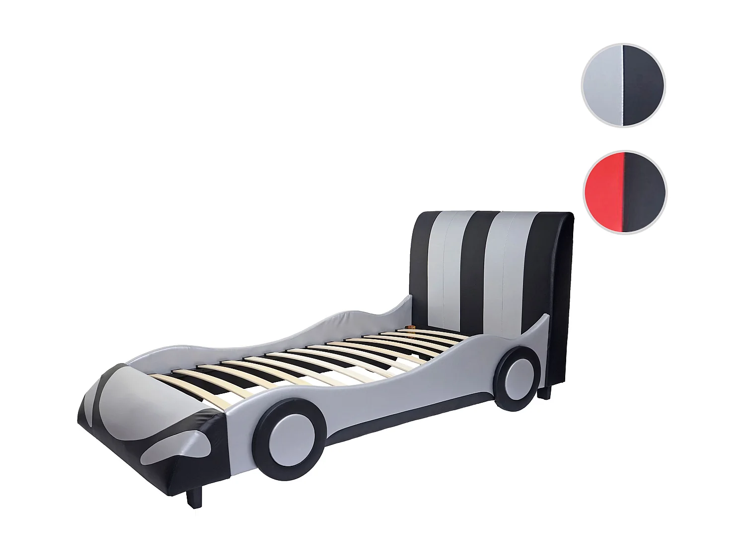Łóżko MCW-E14 Auto,  czarno-srebrne