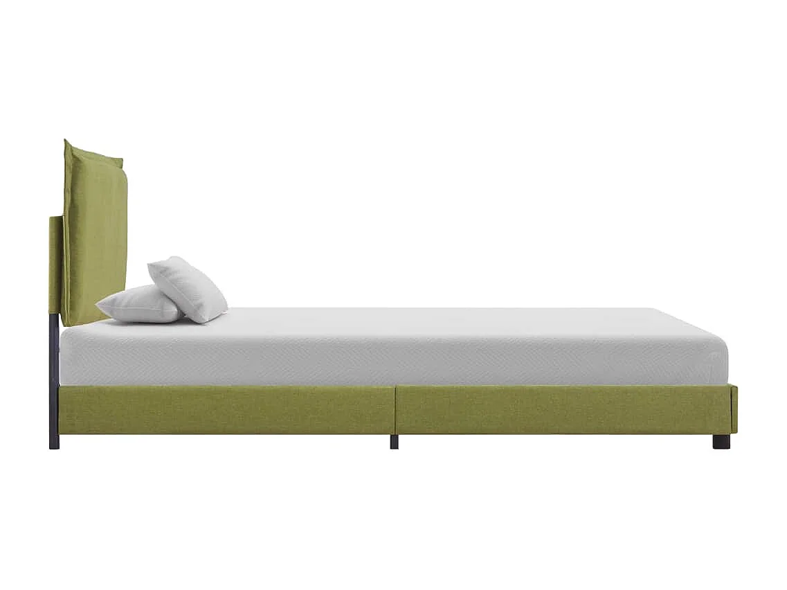 Cadre de lit sans matelas vert tissu 90x200 cm