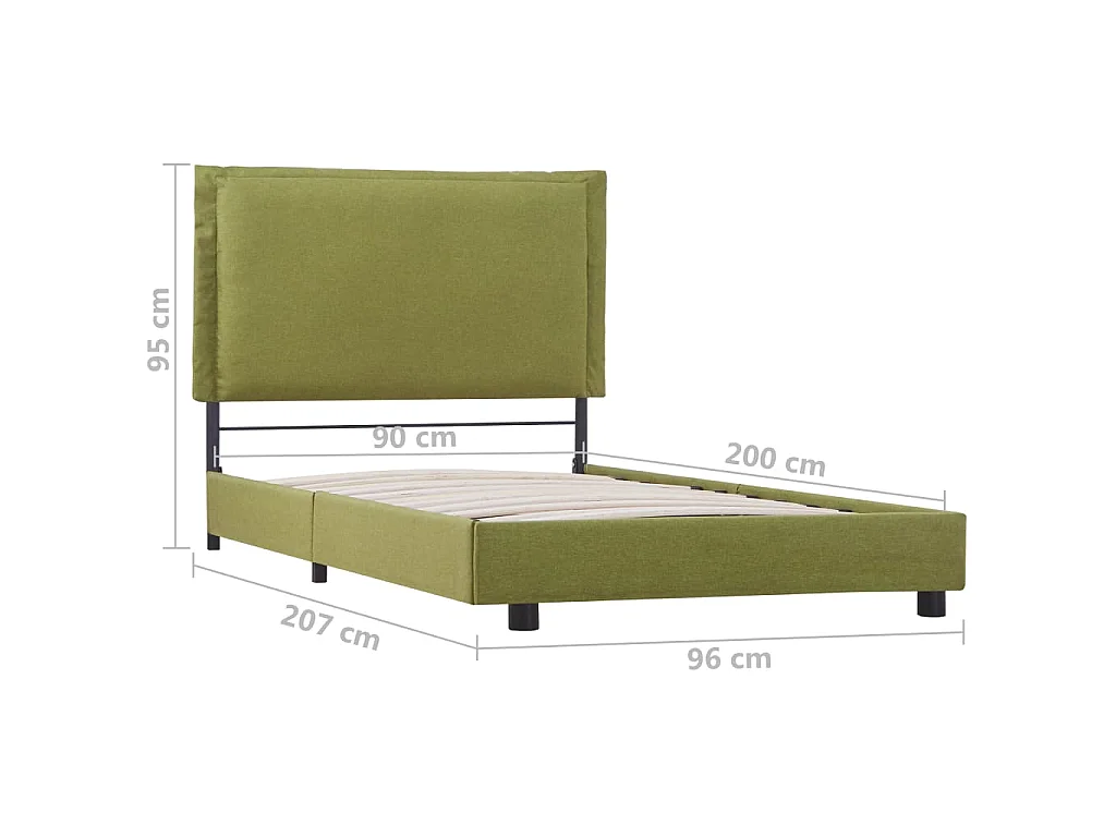 Bettgestell Grün Stoff 90x200 cm