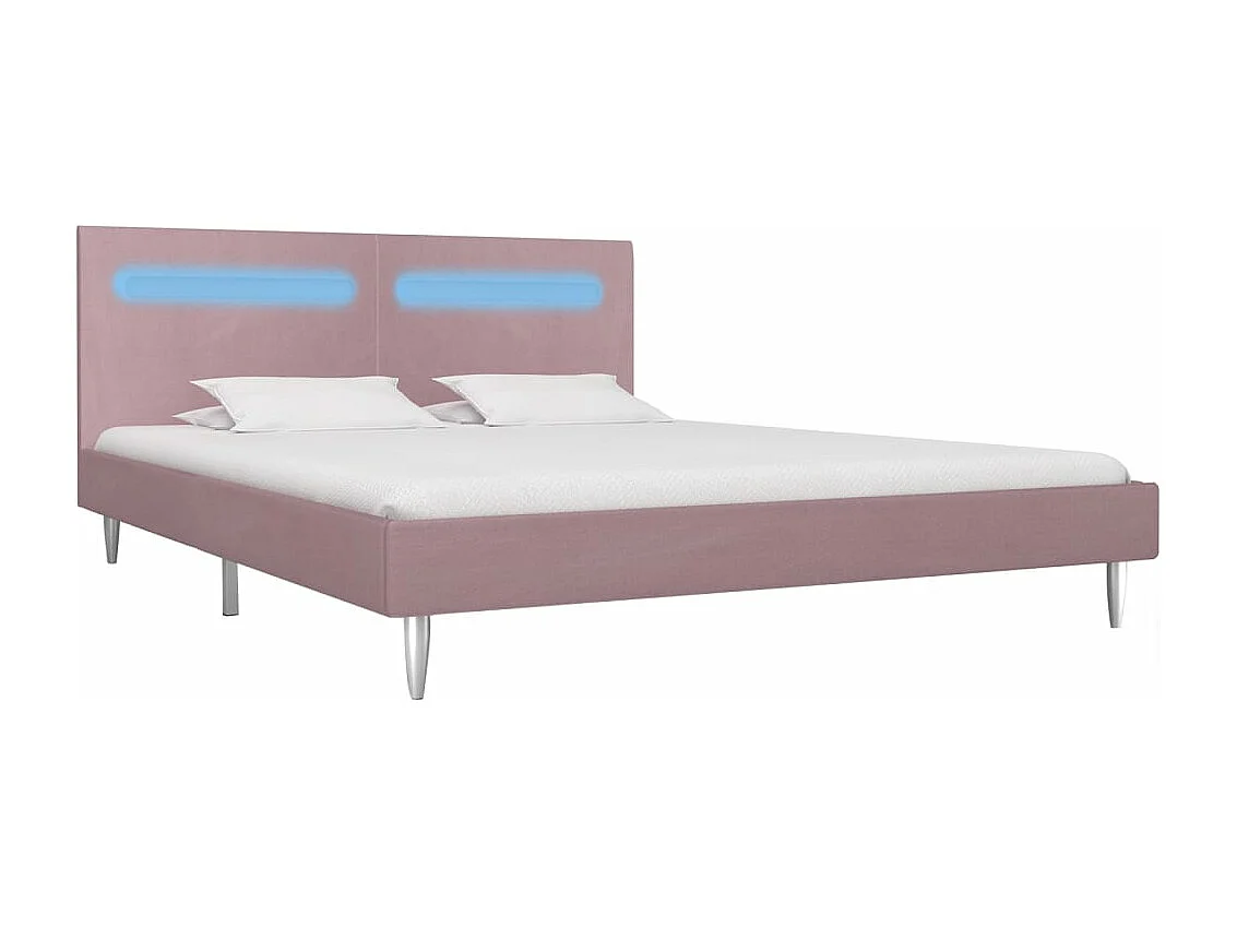 Giroletto con LED senza Materasso Rosa 180x200 cm in Tessuto