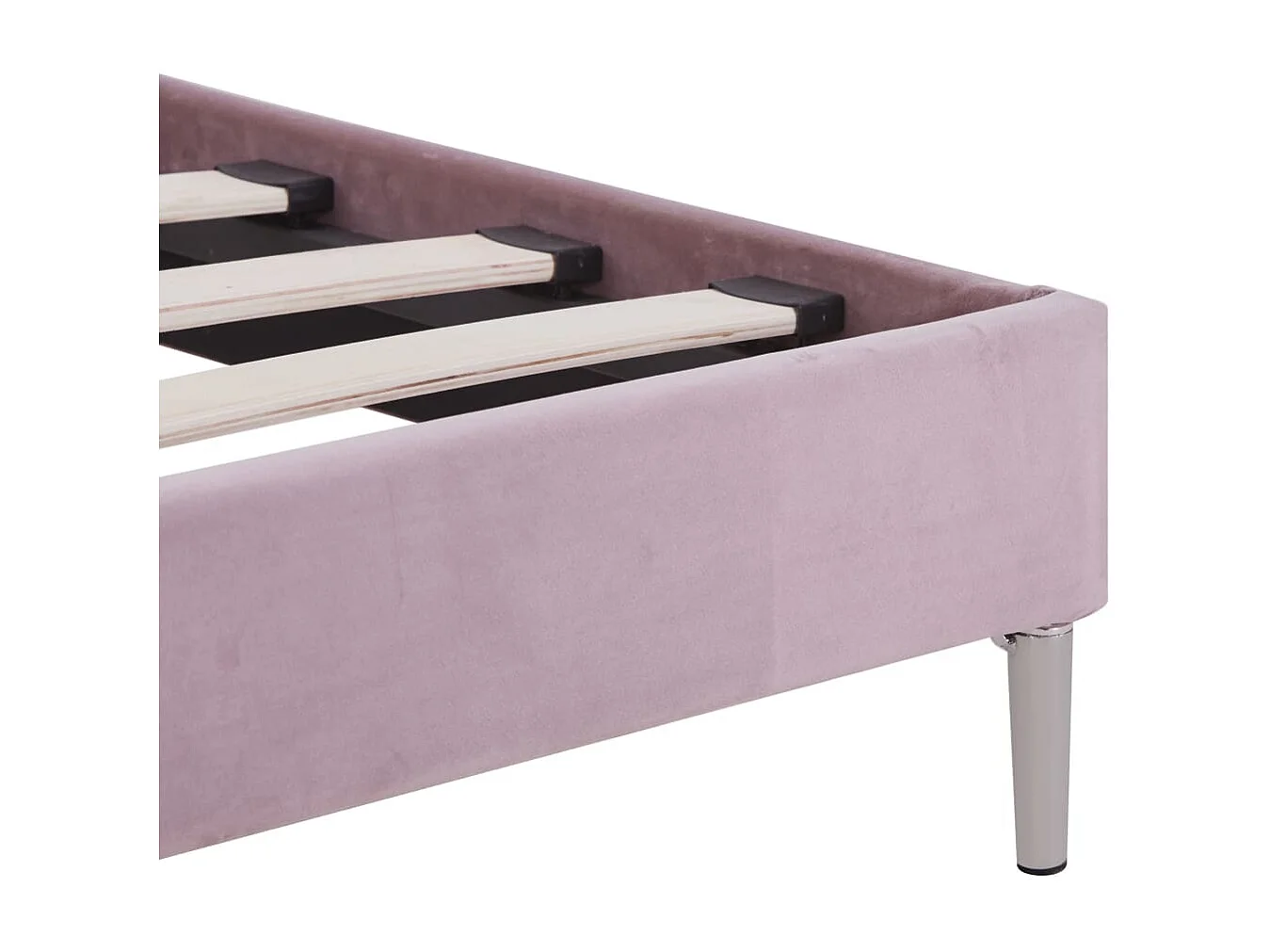 Estrutura de cama com LED 180x200 cm tecido cor-de-rosa