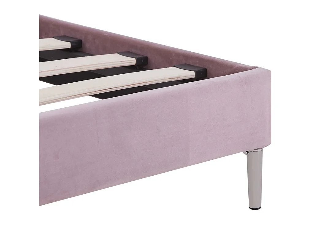 Bettgestell mit LED Rosa Stoff 180 x 200 cm