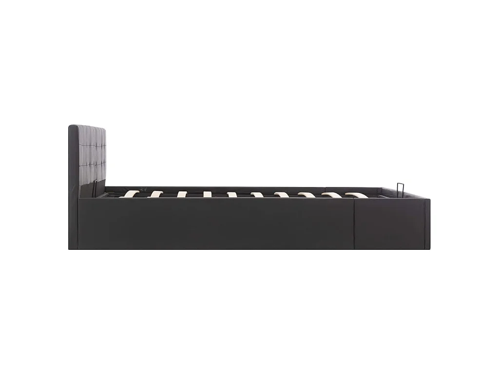 Stauraumbett Hydraulisch Schwarz Kunstleder 160×200cm