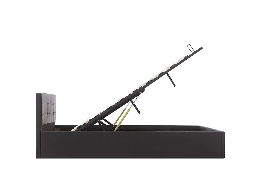 Stauraumbett Hydraulisch Schwarz Kunstleder 160×200cm
