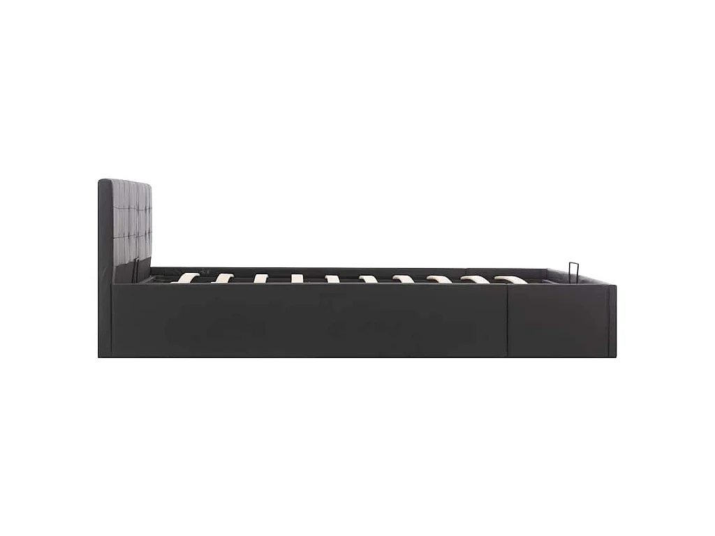 Giroletto con Contenitore Idraulico Nero Similpelle 160x200 cm