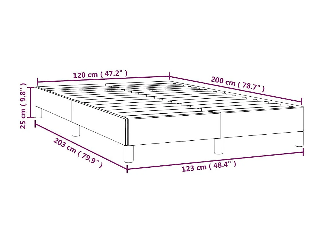 Bettgestell ohne Matratze Hellgrau 120x200 cm Stoff
