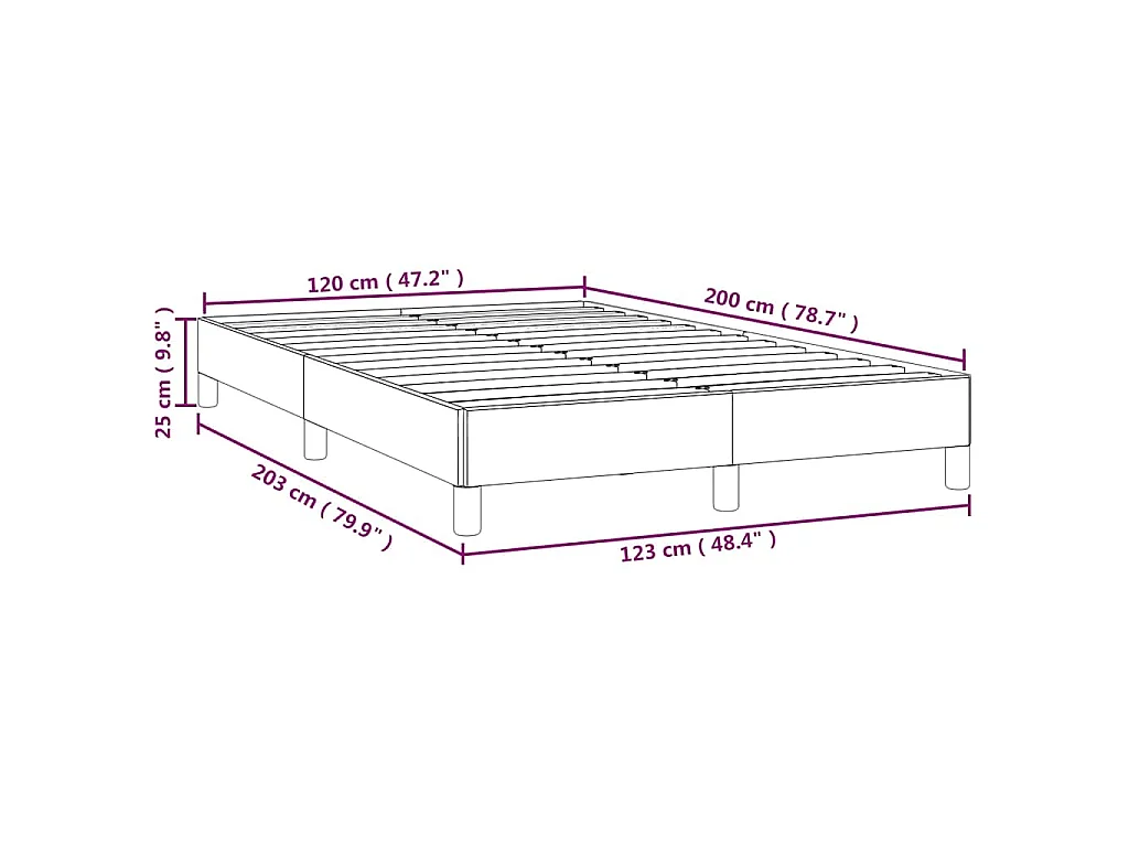 Bedframe zonder matras 120x200 cm stof lichtgrijs