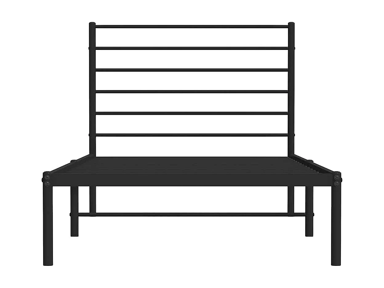 Bettgestell mit Kopfteil Metall Schwarz 100x200 cm