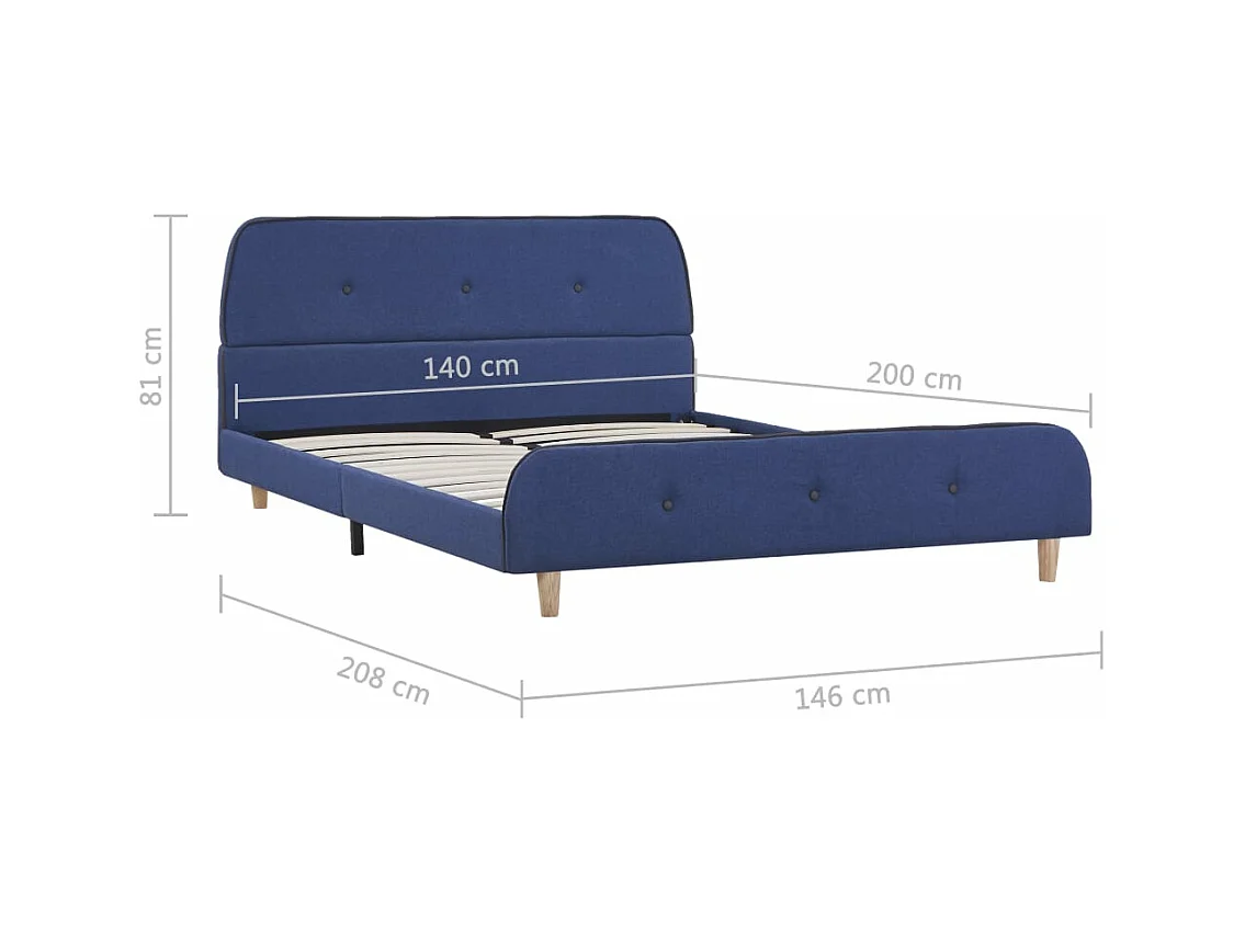 Giroletto senza Materasso Blu 140x200 cm in Tessuto