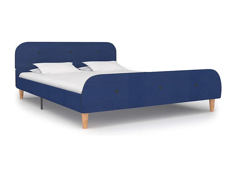 Estructura de cama sin colchón tela azul 140x200 cm