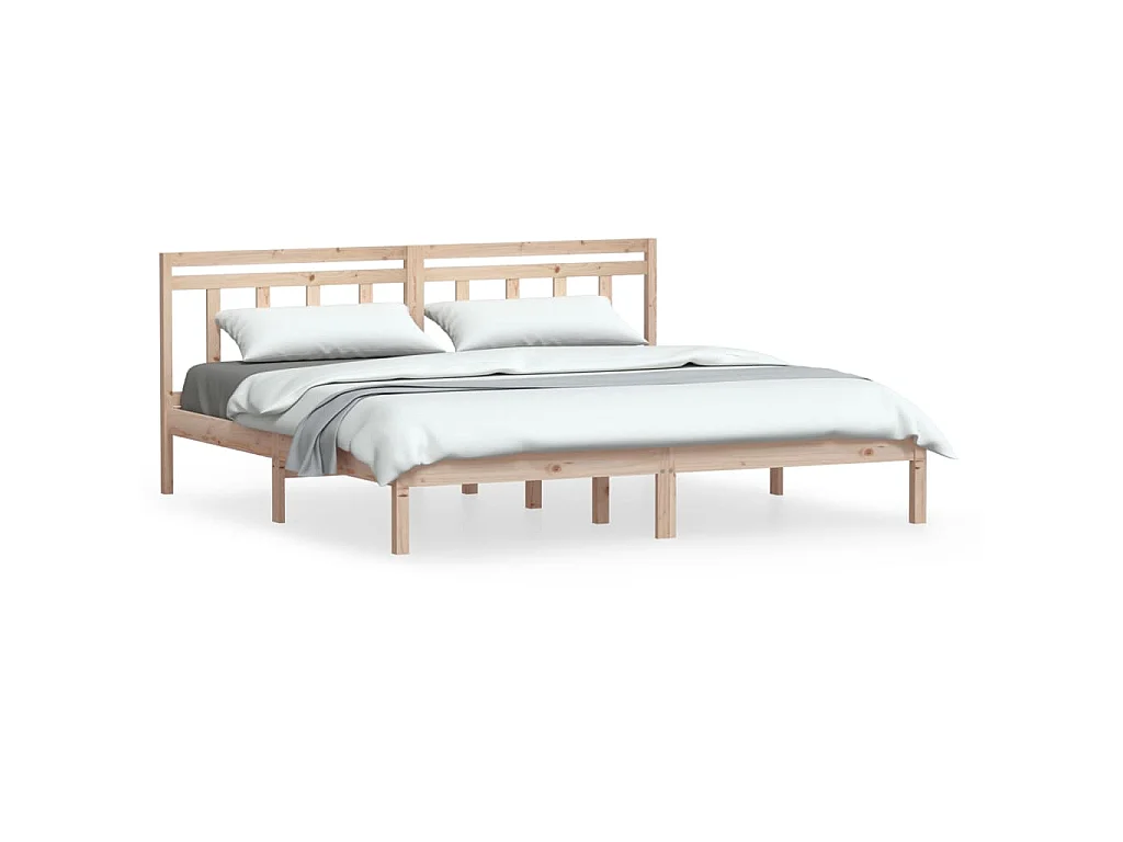 Cadre de lit sans matelas bois massif 160x200 cm
