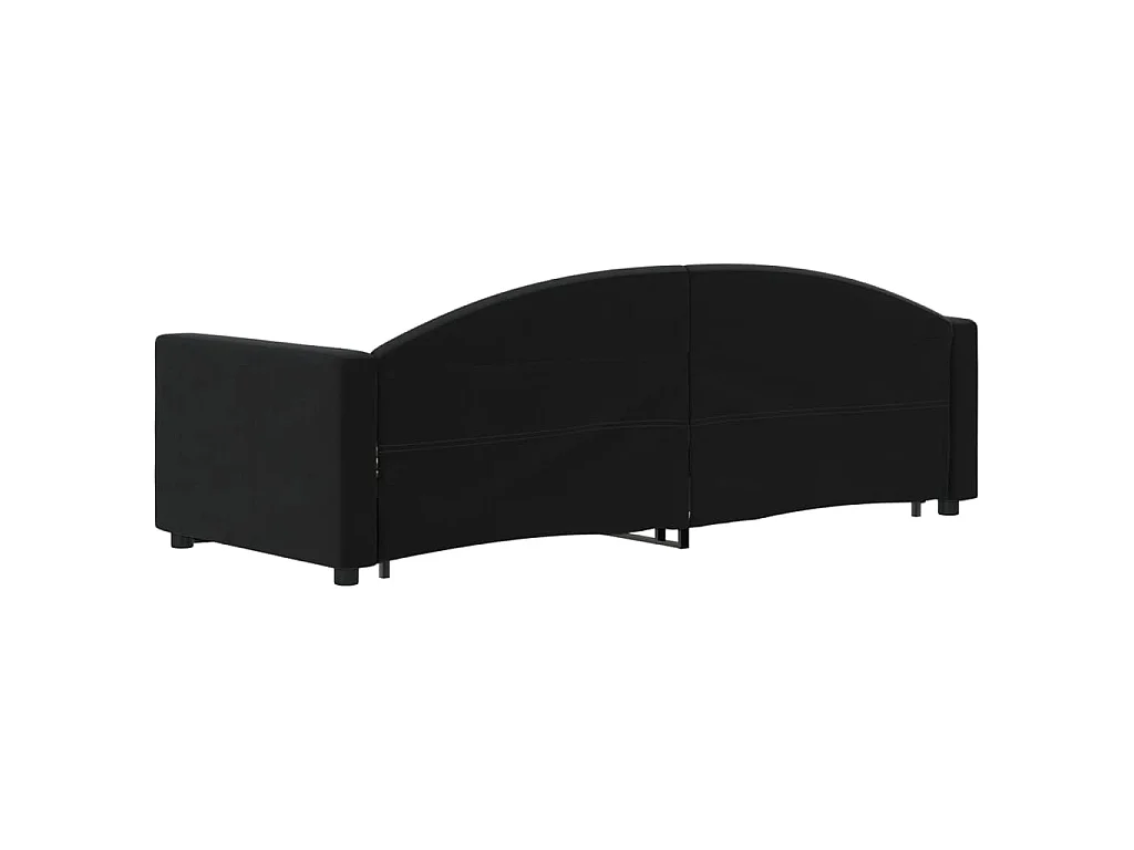 Slaapbank met onderschuifbed en lades 80x200 cm fluweel zwart