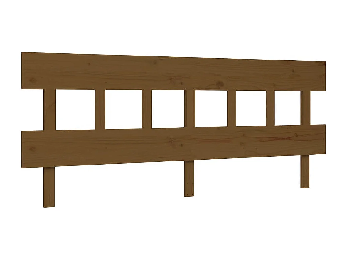 Bedframe met hoofdbord massief hout honingbruin 200x200 cm