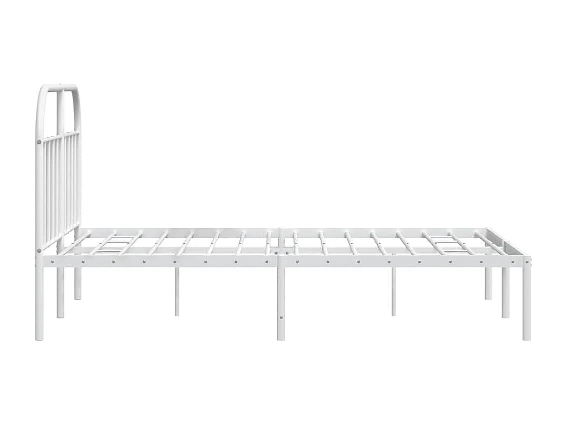 Bedframe met hoofdbord metaal wit 150x200 cm