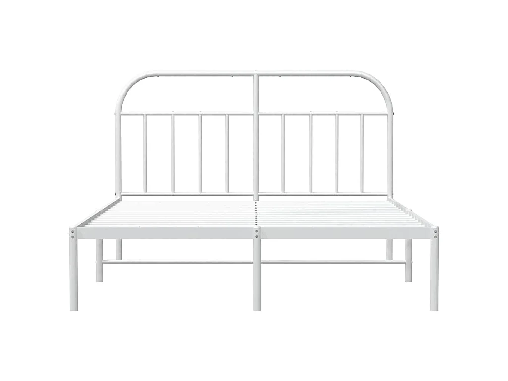 Bettgestell mit Kopfteil Metall Weiß 150x200 cm