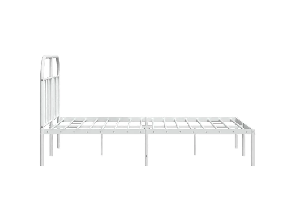 Bettgestell mit Kopfteil Metall Weiß 150x200 cm