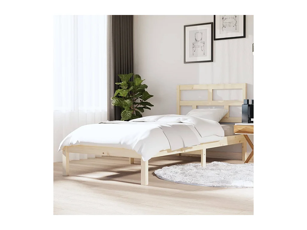 Cadre de lit sans matelas bois massif