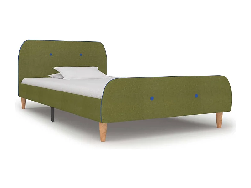 Cadre de lit sans matelas vert tissu 90x200 cm