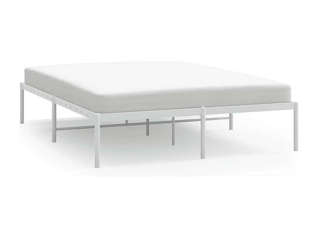 Cadre de lit métal blanc 140x190 cm