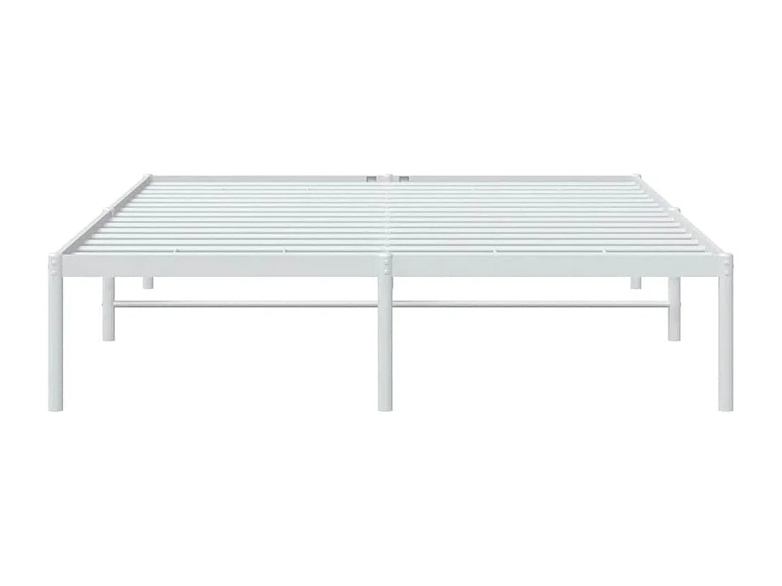 Cadre de lit métal blanc 140x190 cm