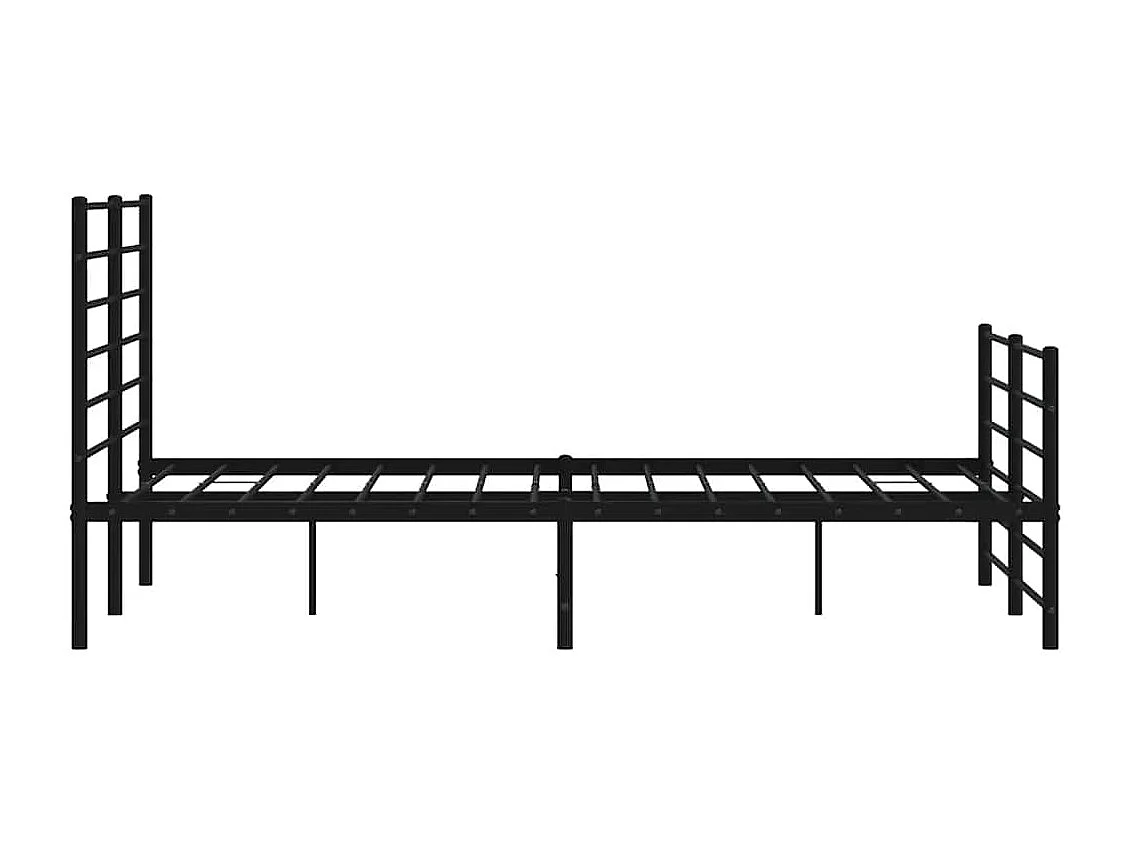 Cadre de lit métal sans matelas avec pied de lit noir 135x190cm