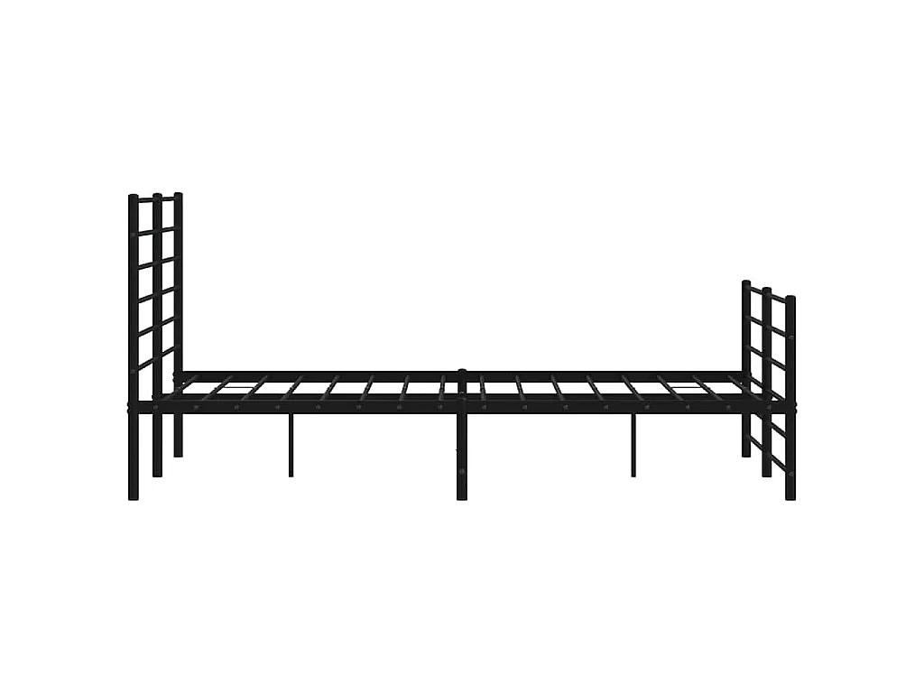 Cadre de lit métal sans matelas avec pied de lit noir 135x190cm