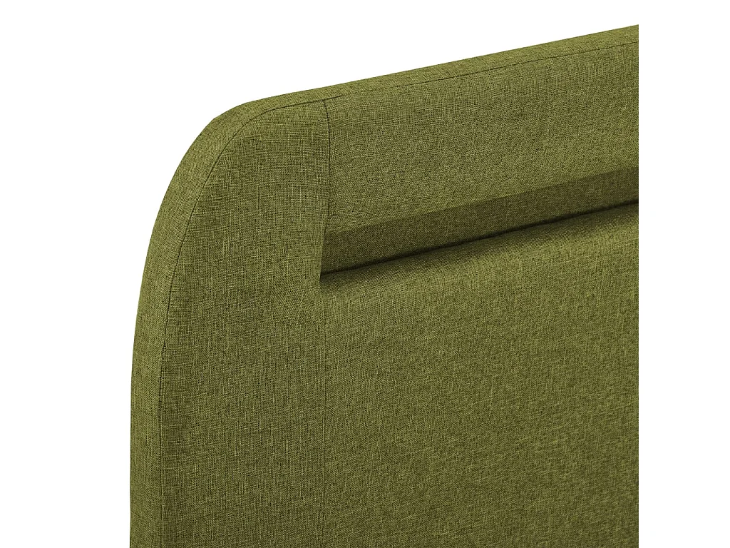 Cadre de lit avec LED sans matelas vert tissu 140x200 cm
