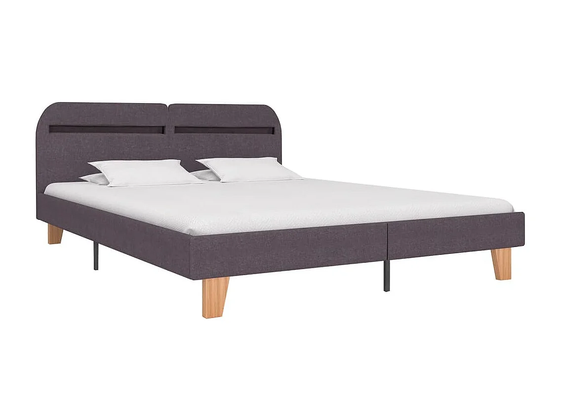 Cadre de lit avec LED sans matelas taupe tissu 160x200 cm