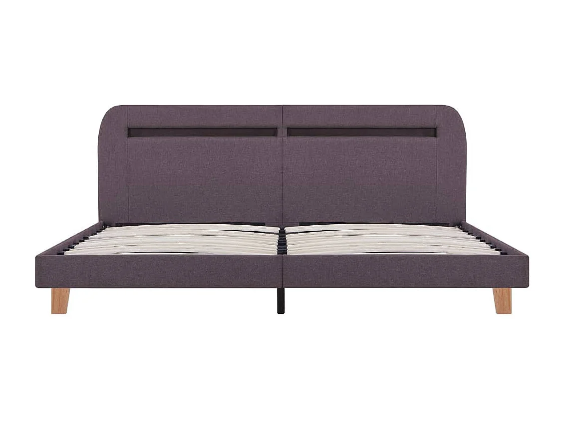 Cadre de lit avec LED sans matelas taupe tissu 160x200 cm