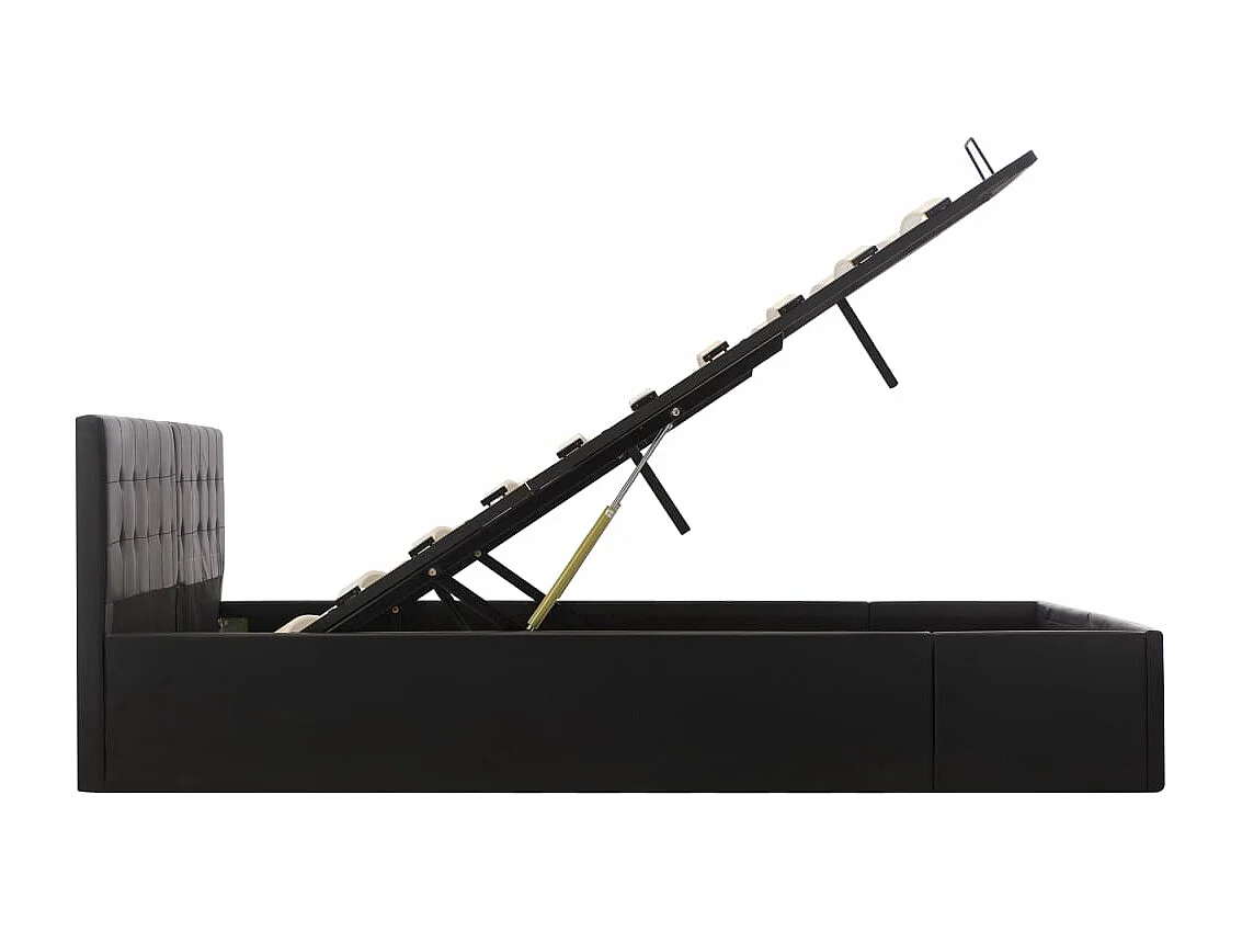 Stauraumbett Hydraulisch Schwarz Kunstleder 180×200 cm