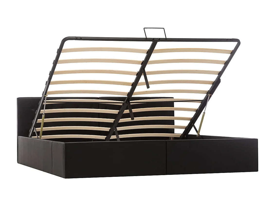 Stauraumbett Hydraulisch Schwarz Kunstleder 180×200 cm