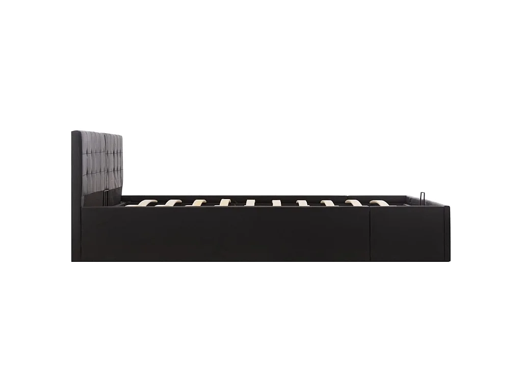Giroletto con Contenitore Idraulico Nero Similpelle 180x200cm