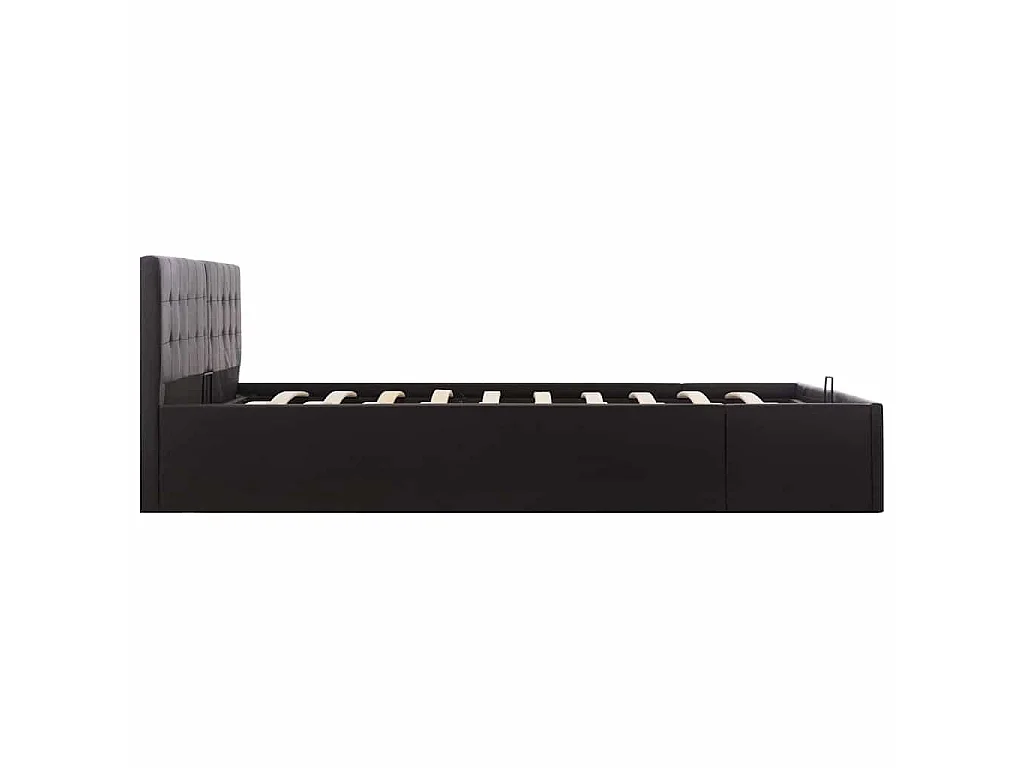 Giroletto con Contenitore Idraulico Nero Similpelle 180x200cm