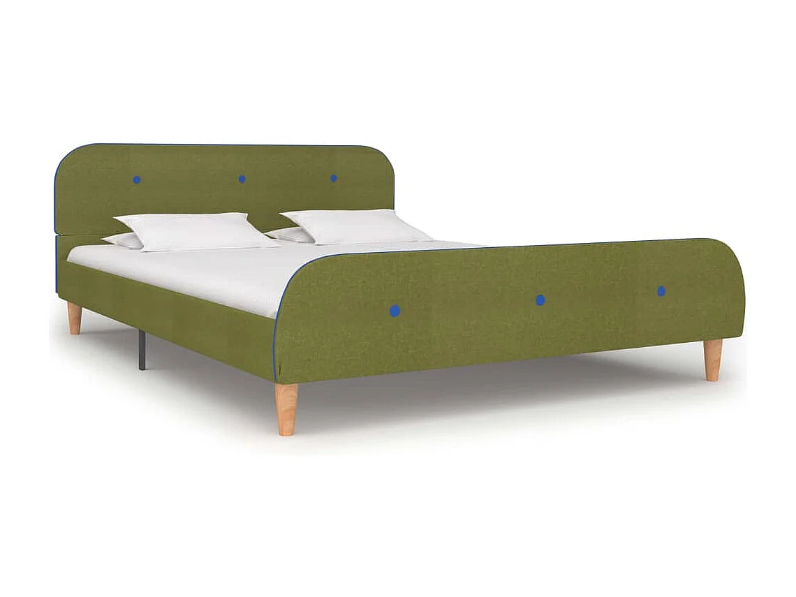 Bedframe stof groen 140x200 cm