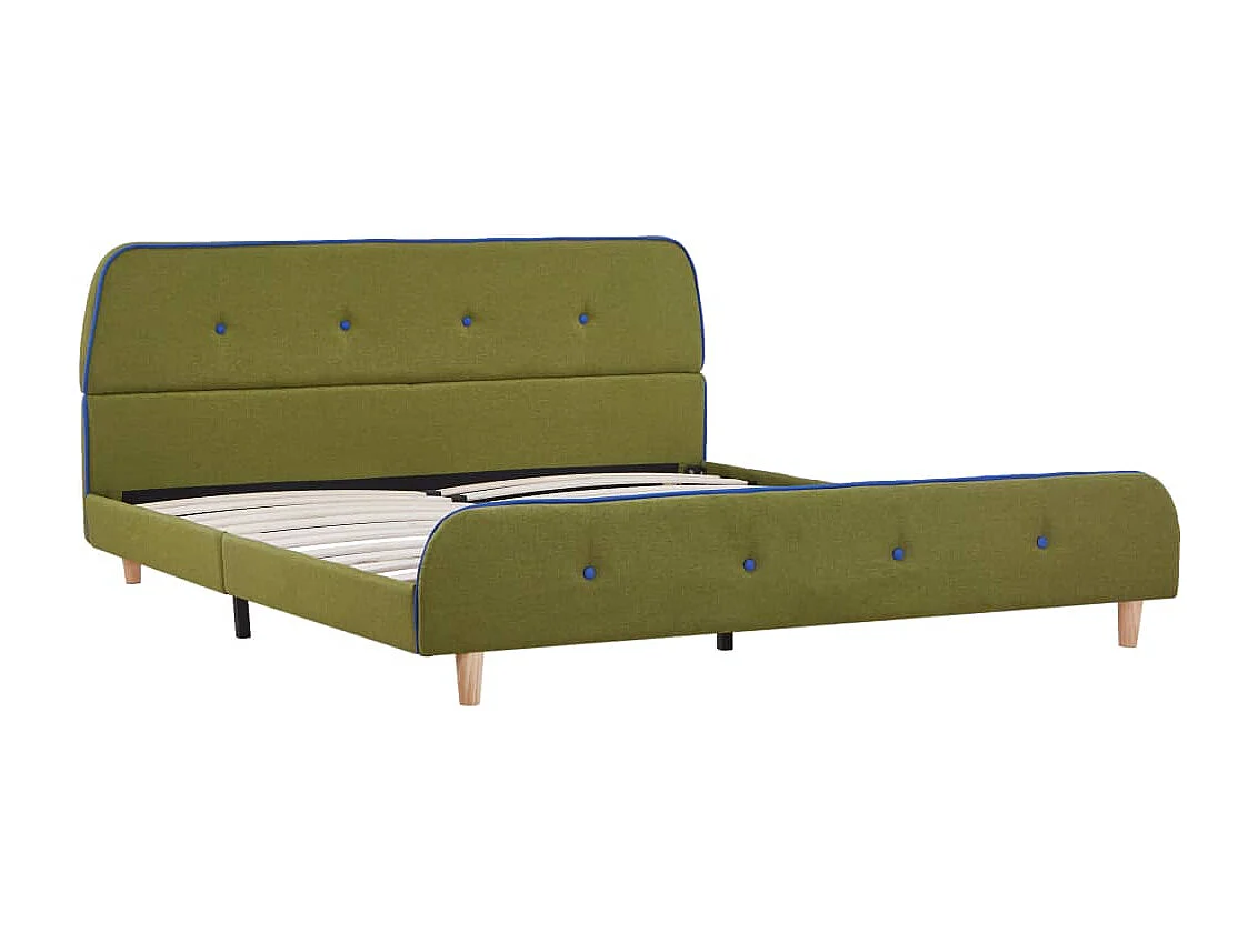 Bedframe stof groen 140x200 cm