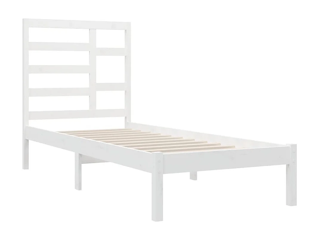 Estrutura cama pequena solteiro 75x190 cm madeira maciça branco