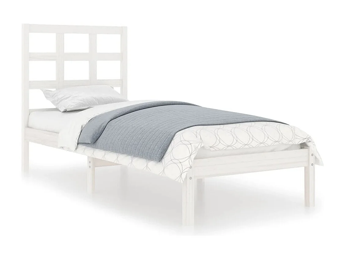 Estrutura cama pequena solteiro 75x190 cm madeira maciça branco