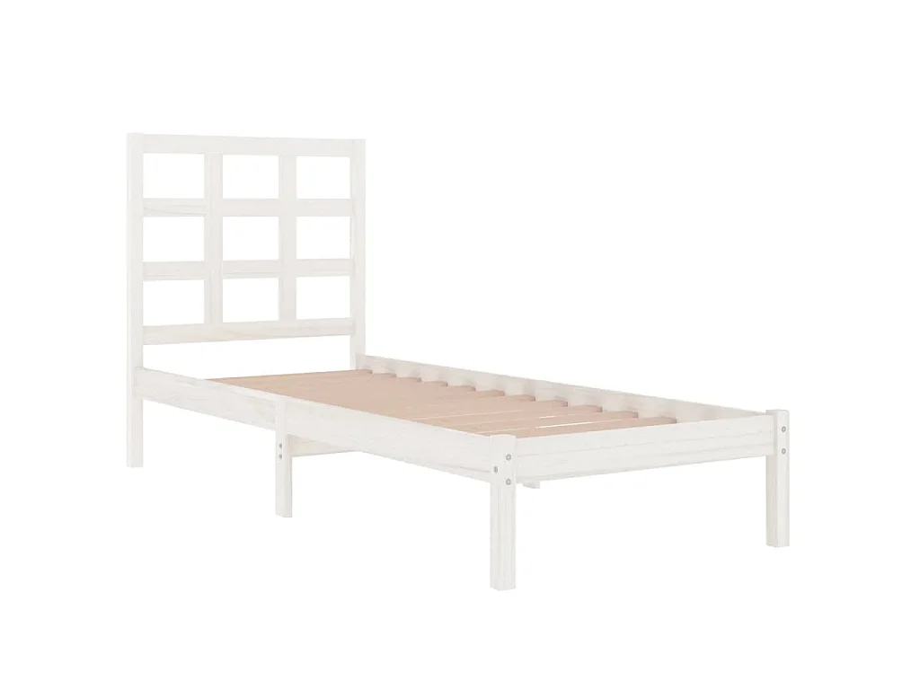 Estrutura cama pequena solteiro 75x190 cm madeira maciça branco