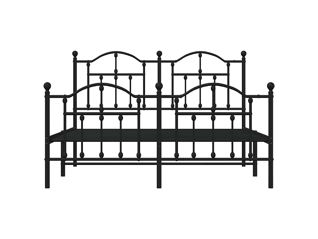Bedframe met hoofd- en voeteneinde metaal zwart 150x200 cm
