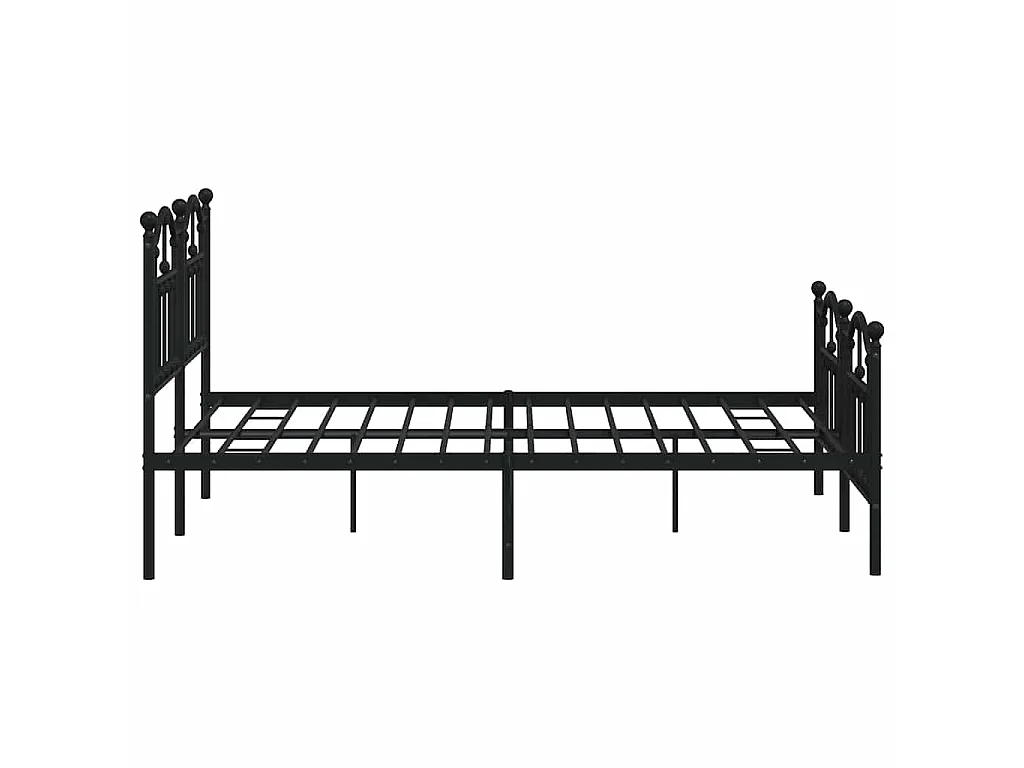Bedframe met hoofd- en voeteneinde metaal zwart 150x200 cm